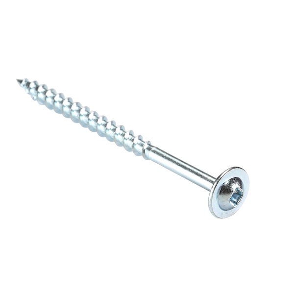 Zoro Select Wood Screw, #10, 3 in, Zinc Plated Stainless Steel Flange Round Head Square Drive, 1450 PK 1048DXRW17 - main